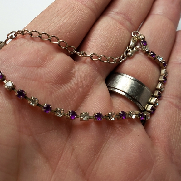 Purple stone and diamond bracelet - Picture 1 of 3